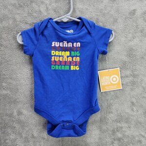 Latino Heritage Month Baby Bodysuit Dream Big Blue Size Newborn NB